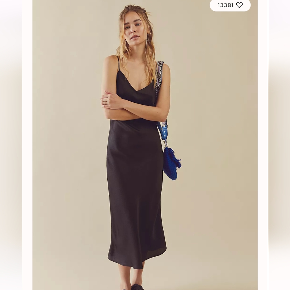 Free People Simply Bias Slip Black size XS